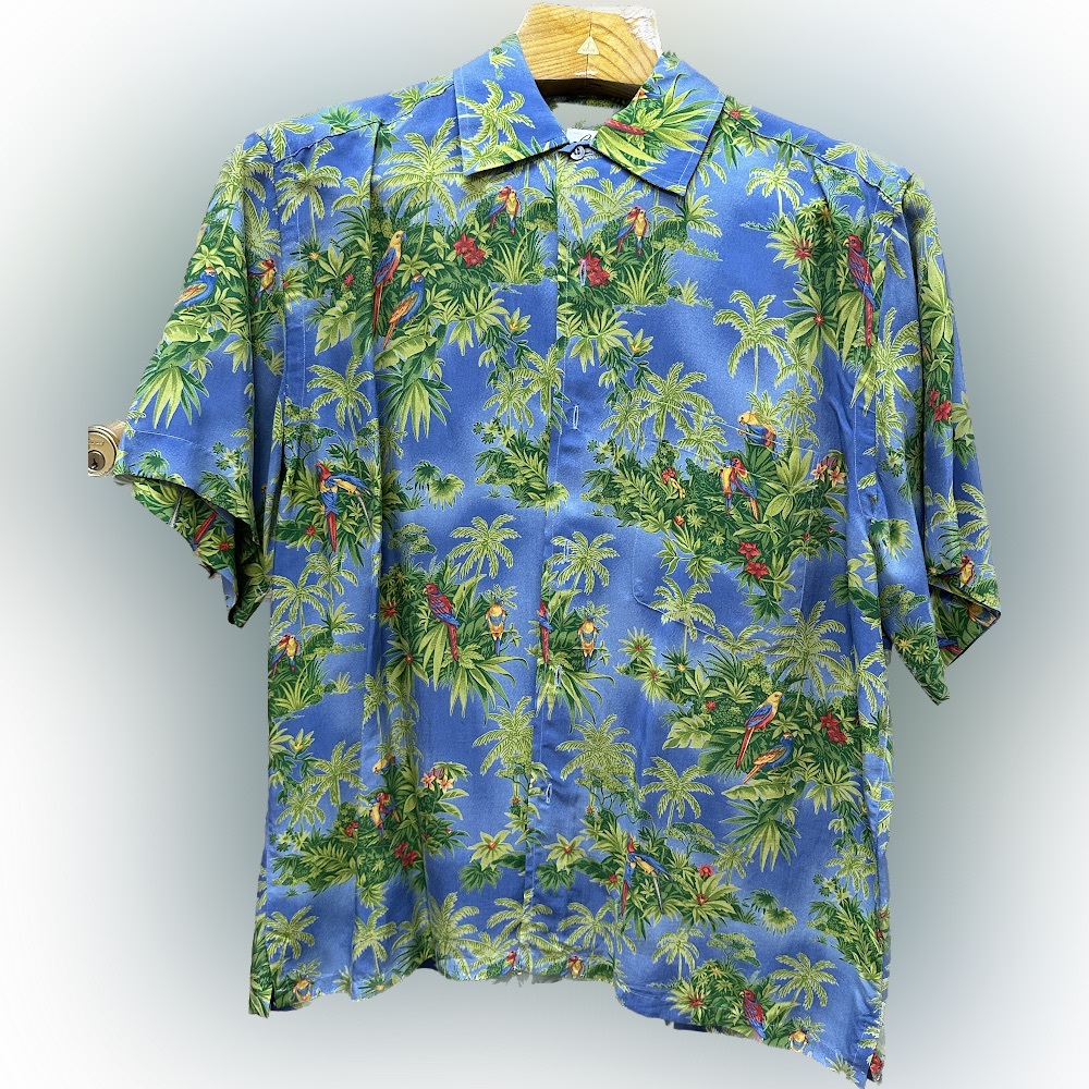 Brioni Hawaiian Style Dress Shirt, Large, Made in Italy, all Rayon.